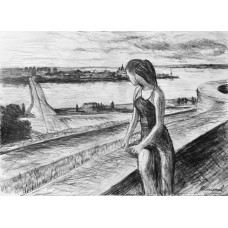 Girl looking at the bridge
